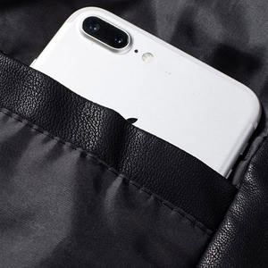 <b>Men's</b> oversized <b>leather</b> <b>trench</b> <b>coat</b> in smooth black finish with waist tie belt and deep side pockets for a dramatic - Product Image 3