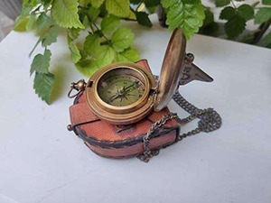 Brújula de bolsillo de latón antiguo de exportador indio para acampar, canotaje, senderismo y supervivencia en el desierto-Precio - Product Image 2