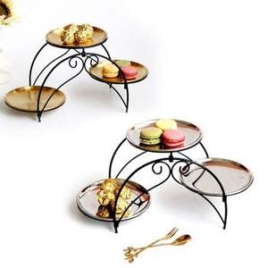 Three Tier Dessert Stand in Solid Iron Silverware Customized Shape and Size Ideal for Restaurants Hotels and Stylish Kitchenware - Product Image 1