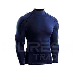 Premium 2025 T-shirts de compression de fibres pour hommes adultes motif solide chemise à col rond vêtements en gros - Product Image 4