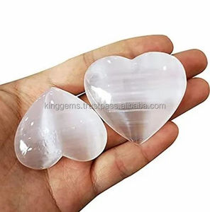 Venta al por mayor de piedra de corazón de selenita natural artesanía semipreciosa inspirada en thulita Noruega para Feng Shui decoración del hogar meditación - Product Image 5