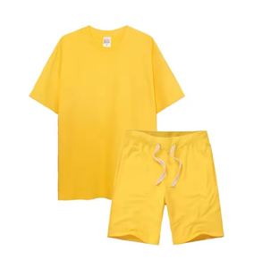 HY-Conjunto de Camiseta y Pantalones Cortos de Algodón para Mujer, Traje de Correr de Dos Piezas Personalizado, Unisex - Product Image 2