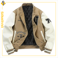 Blouson Bomber Varsity Personnalisé en Cuir de Poisson pour Femme SAMAVIA, Respirant, Hiver/Été, Décoration en Fourrure, Style Universitaire, 100% Personnalisable