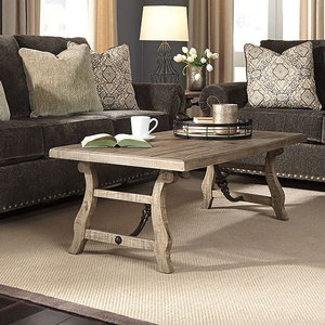 غرفة معيشة عصرية من الخشب الصلب Thalius من قماش مخملي رمادي - Product Image 4