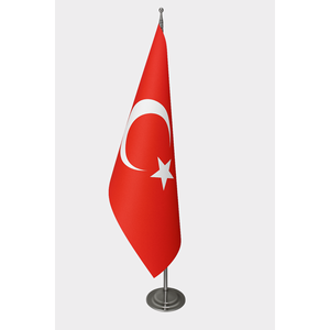 Turkiye Official Custom 3x5ft Indoor <b>Flag</b> Pennant Style Digital Printed Polyester with Aluminum <b>Pole</b> <b>for</b> Car Display - Product Image 1