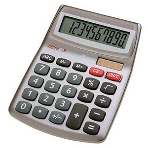 Calculatrice de bureau solaire GENIE 540, fonctionnant sur piles, grise, 105 x 30 x 140 mm (L x H x P) - Product Image 1