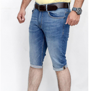 OEM pantalones cortos de mezclilla de moda de los hombres Slim Fit verano azul tela de algodón Casual Streetwear diseño personalizado de alta calidad Jeans - Product Image 4