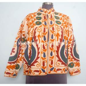 Best Selling <b>Short</b> Winter <b>Jacket</b> for Women Handmade Velvet with cotrise Embroidery Breathable Knitted Size Free Decorated Flower - Product Image 1