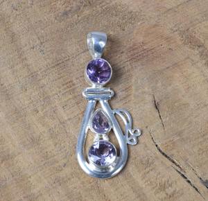 Meilleure qualité améthyste pierres précieuses bijoux indien 925 pendentif en argent Sterling cadeau de mariage pour l'amour avec 925 timbre bijoux - Product Image 2