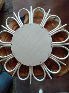 Organic <b>Rattan</b> Round <b>Mirror</b> in Bohemian Style Flower Shape for Home and Party Wall Decor for Christmas Decoration - Product Image 3