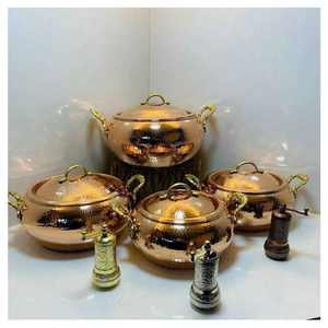 High Quality Eco-Friendly Copper Serving Pot High Demand for Serving Dishes Food <b>Warmers</b> Manufacturer Exporter Safe Rice Dish - Product Image 6