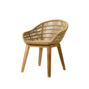 Meubles en rotin au design moderne et simple Chaise de salle à manger en rotin avec pied en bois pour hôtel et restaurant Prix de gros - Product Image 1