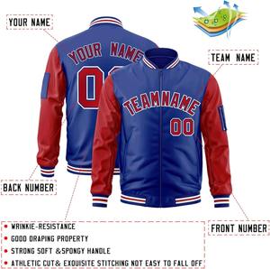 Varsity Jacket Couleurs contrastées Broderie Nom de l'équipe personnalisé Numéro Personnalisé College Bomber Letterman Jacket Dropshipping - Product Image 6