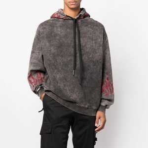 Pulls surdimensionnés assortis pour couples, sweats à capuche vintage en molleton épais délavé à l'acide pour hommes et femmes - Product Image 1
