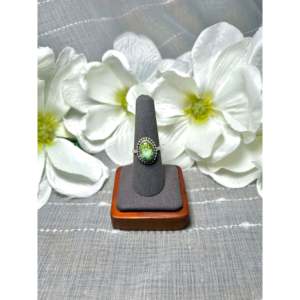 Navajo-Made Gemstone <b>Ring</b> Sonoran Mountain Turquoise & Sterling <b>Silver</b> Size 8 Everyday Wear <b>Ring</b> - Product Image 1