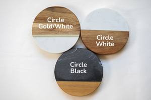 Ensemble de sous-verres en bois poli et résine fusion, sous-verres en pierre durables, durables et réutilisables - Product Image 6