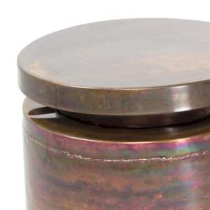 Table d'appoint élégante en fer Ensemble de 2 pièces Console ronde incrustée d'os Design unique fait à la main pour le salon et la chambre à coucher - Product Image 3