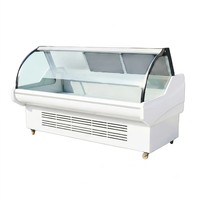 Vitrina Refrigerada Premium para Exhibición de Carne, con Vidrio Curvo, para Carnes Frescas, Filetes, Comida para Llevar y Carnicerías