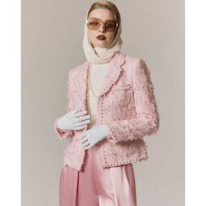 Elara High Quality <b>Women's</b> <b>Tweed</b> <b>Jacket</b> Elegant Style Printed Pattern Woven Weave Fall Winter Best Choice Vietnam ODM Services - Product Image 1