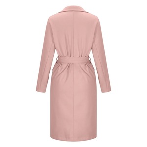 Ropa de estilo largo de cuero genuino informal con decoración de botones - Product Image 5