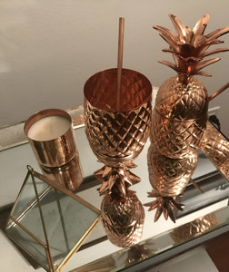 Luxury <b>Metal</b> Pineapple Shape Mug with <b>Straw</b> in High Quality For Home Restaurant Christmas Hotel - Product Image 3