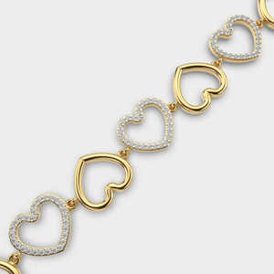 สร้อยข้อมือเพชรรูปหัวใจมีความสุขสำหรับเทนนิสโซ่เทนนิสคุณภาพสูงสร้อยข้อมือเทนนิส925สเตอริงเงิน14K สร้อยข้อมือเทนนิส - Product Image 2