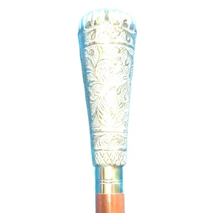 Bastón de madera/bastón con mango de metal de latón - Product Image 1