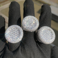 YYN Luxus Iced Out Hip-Hop Ring 18K Vergoldetes Messing Micro Pave Zirkon Vollbesetzter Diamant-Rundring für Männer und Frauen Großhandel OEM