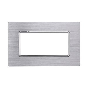 Etroit solare serie 4P piastra in alluminio, Color argento lucido, compatibile con Bticino Matix-materiali elettrici/ - Product Image 1