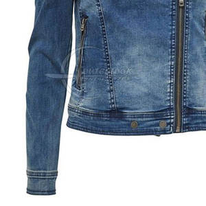 Veste en jean pour femmes à motif personnalisé pour l'extérieur Veste en jean pour femmes à prix d'usine Vestes en jean à manches longues - Product Image 5