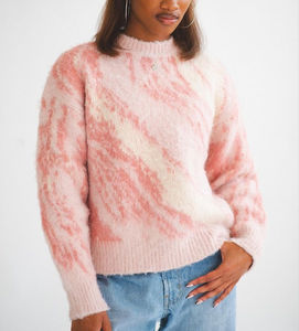 Venta al por mayor de suéteres de Cachemira anti-encogimiento de los hombres de diseño OEM por encargo de Color Heather Fuzzy cuello redondo suéter de punto - Product Image 6