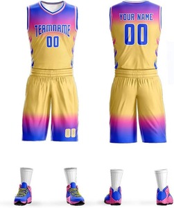 Couleurs personnalisables/logos/tailles de polyester antibactérien respirable de 100% de sublimation d'uniformes personnalisés durables de maillots de basket-ball - Product Image 6