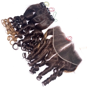 ชุด2025ผมมนุษย์สำหรับต่อผมมนุษย์สีออมเบรแบบช่อผมดิบเด้ง - Product Image 5