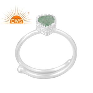 Anillo de piedras preciosas de cuarzo de fresa verde Natural de Plata de Ley 925, joyería personalizada para mujer, regalo para ella - Product Image 1