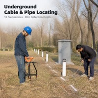 Localisateur de câbles et de tuyaux HUAPU R30, 10 fréquences, profondeur 20 m, IP65, écran tactile, traceur de lignes souterraines