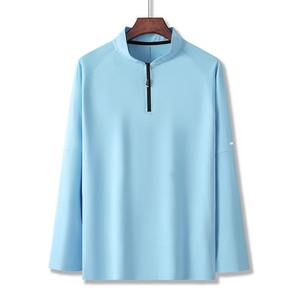 Vente en gros de pull-over à quart de fermeture éclair chemises de golf vierges à manches longues pour entraînement sportif vêtements de gymnastique chemises à fermeture éclair d'entraînement pour hommes - Product Image 2
