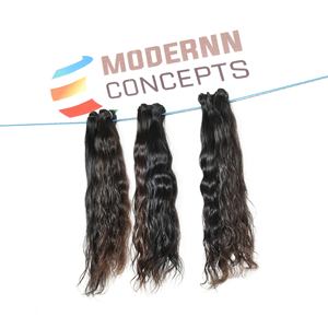 Vente en gros de cheveux humains indiens Remy lisses non traités et crépus, longs et ondulés pour femme noire, machine à double trame avec un doner vierge et temple - Product Image 2