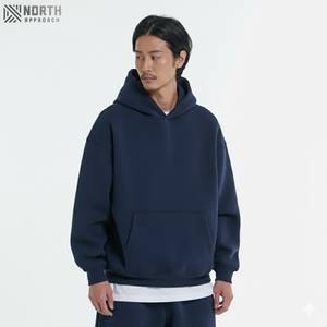 Sweats à capuche personnalisés de haute qualité en molleton de coton 100% Broderie à patch épais 400 g/m² Sweats à capuche en coton pour hommes Sweats à capuche réversibles - Product Image 1