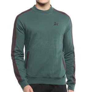 เสื้อสเวตเชิ้ตคอกลมผ้าฝ้ายลำลองสำหรับผู้ชาย พิมพ์ลายตามสั่งจากโรงงานโดยตรง แฟชั่นฤดูหนาว ลายเรียบสีพื้น - Product Image 1