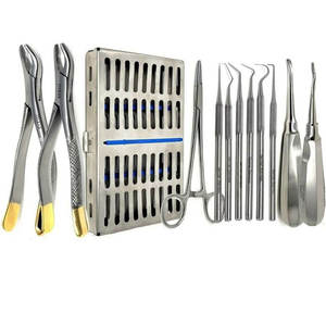 Ensemble de chirurgie d'extraction manuelle en acier inoxydable allemand de haute qualité de 49 pièces Kit d'instruments dentaires oraux avec étui certifié CE - Product Image 3