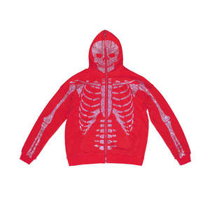 Fabricants de vêtements personnalisés pour hommes, vestes à capuche en coton mélangé avec fermeture éclair pour intégral, vestes oversize en polaire unie avec imprimé strass - Product Image 1