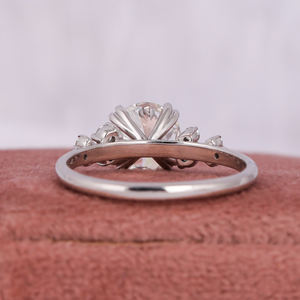 Anillo certificado IGI de diamante cultivado en laboratorio de corte chapado en oro sólido de 14KT para mujer, propuesta de diseño Floral a la moda, estilo romántico de lujo - Product Image 3