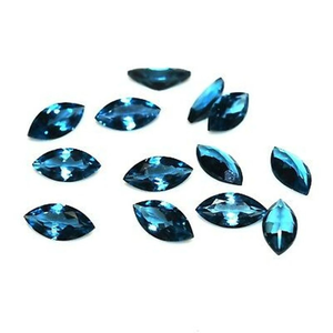 Topaze bleue de Londres naturelle de qualité AAA 4x2, pierre précieuse à facettes de taille marquise pour la fabrication de bijoux en pierre bleue - Product Image 1
