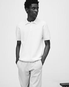 Camiseta de manga corta con cuello en V y cuello en V para hombre con textura de mezcla de poliéster y Viscos para hombre con precio justo - Product Image 2