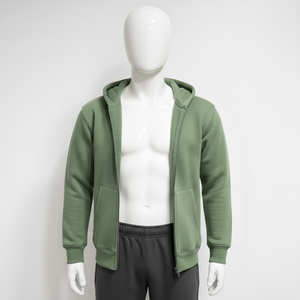 Sudadera con capucha y cremallera bordada en 3D personalizada por el fabricante, estilo urbano, de gran tamaño y peso pesado - Product Image 4