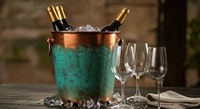Seau à glace en cuivre métallique le plus vendu, bacs à boissons personnalisés pour fêtes, refroidissement des boissons, durable, facile à nettoyer, personnalisable