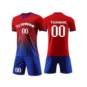 Custom Soccer Uniform Set Men and Women Football Jersey and <b>Shorts</b> Quick Dry Breathable <b>Polyester</b> Fabric OEM Team Sportswear - Product Image 4