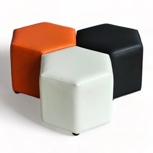ชุดเก้าอี้โซฟาหกเหลี่ยมร่วมสมัย 3 ตัว หุ้มหนังเทียม (GDSF009) - Product Image 1