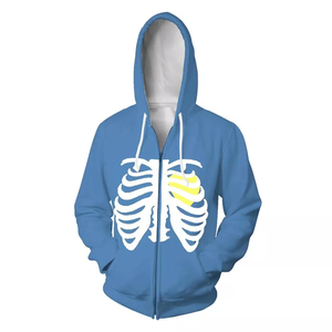 Sudadera con capucha con estampado de esqueleto de alta calidad para hombre, sudadera informal con capucha de Hip Hop, ropa de calle, sudaderas con capucha para hombre - Product Image 6