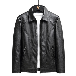 Automne hommes décontracté moto motard veste en cuir manteaux hommes Vintage vêtements d'extérieur formel PU veste mâle surdimensionné veste grande taille - Product Image 5